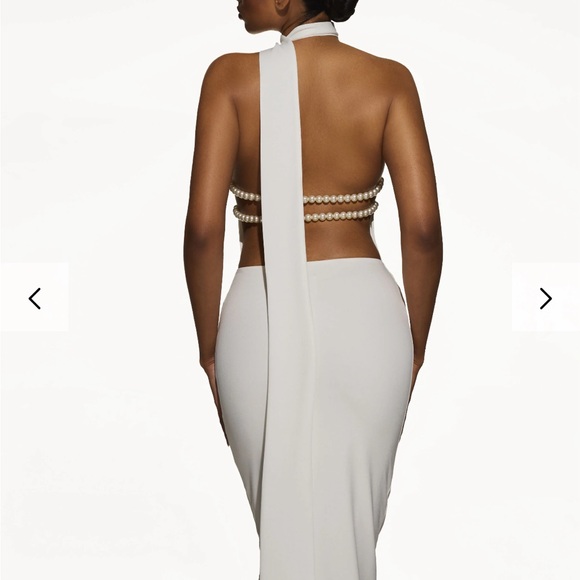 KHANUMS Kara Scarf Dress in Ivory - Picture 3 of 12